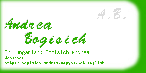 andrea bogisich business card